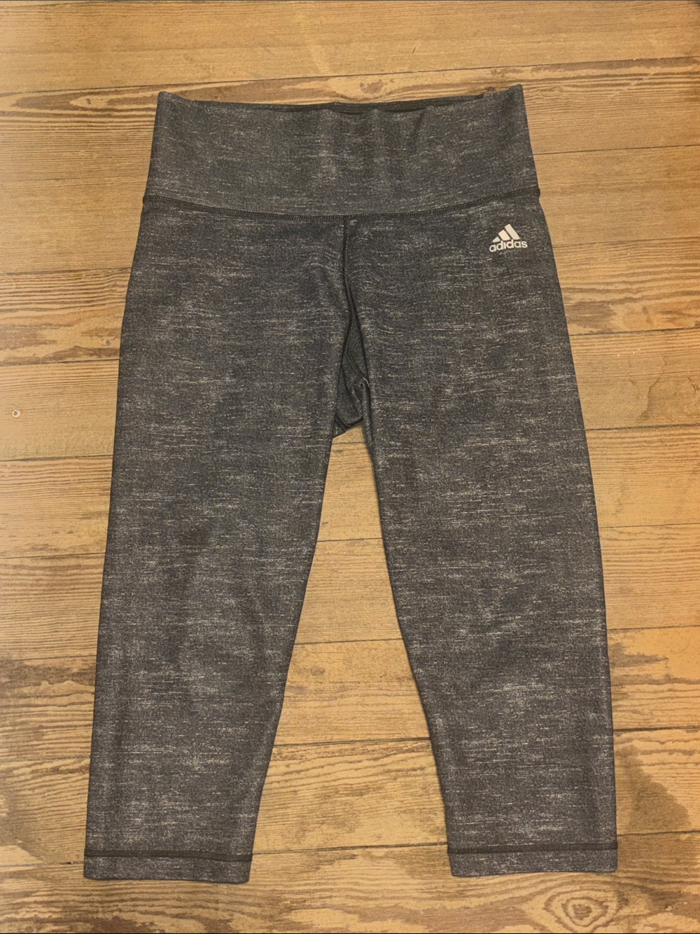 adidas Heather Charcoal Gray Capri Leggings